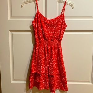 Comfy Orange/Pink Sleeveless Dress